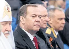  ?? REUTERS ?? Dmitry Medvedev attends a military parade on Victory Day in Red Square in central Moscow, Russia on Monday.