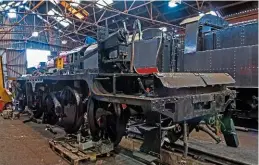  ??  ?? 48305: Roger Hibbert’s ‘8F’ 2-8-0 has been re-wheeled at the Great Central Railway, and is pictured in Loughborou­gh shed on June 2. ALAN WEAVER