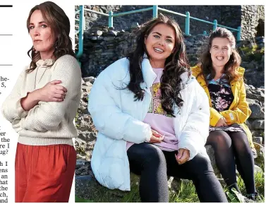  ??  ?? FUNNY AND FRESH: Scarlett Moffatt and Rosie Jones, left, in Trip Hazard: My Great British Adventure. Far left: Helen Behan in Intruder