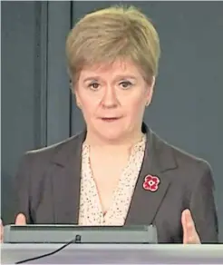  ??  ?? Nicola Sturgeon during the Covid briefing on October 28
