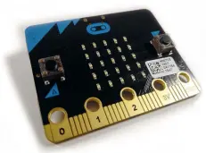  ??  ?? The BBC micro:bit is a small and unassuming device, but this tiny board can power many different projects from simple lights to powerful robots.