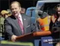  ??  ?? Actress Melissa McCarthy portrays White House spokesman Sean Spicer, while taping a segment for Saturday Night Live Friday in New York.