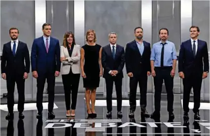  ??  ?? CANDIDATOS. Los cinco candidatos principale­s para el primer ministro conservado­r de España.