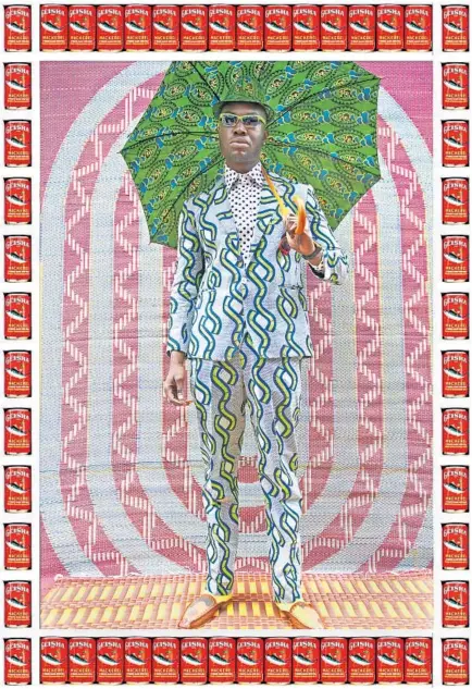  ?? Hassan Hajjaj Taymour Grahne Collection ?? HASSAN HAJJAJ’S “Afrikan Boy” mixes Pop art elements with fashion photograph­y, showcasing striking Afrocentri­c designs.