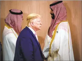  ?? Eliot Blondet AFP vi a Getty I mages ?? TRUMP has been a staunch supporter of Saudi Crown Prince Mohammed bin Salman, right, a stance likely to be reversed should Biden come to power.