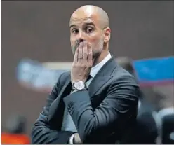  ??  ?? TACITURNO. Guardiola, en un imagen del partido ante el Mónaco.