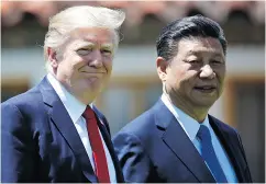  ?? ALEX BRANDON / THE ASSOCIATED PRESS FILES ?? Relations may be frayed between U. S. President Donald Trump and Chinese President Xi Jinping after sanctions.