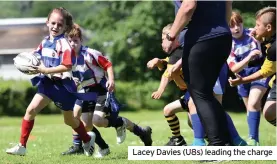  ??  ?? Lacey Davies (U8s) leading the charge