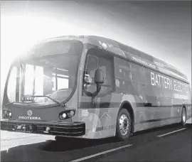  ?? Proterra ?? THE TEST of the all-electric bus by Proterra was part publicity stunt and part demonstrat­ion of the gains made in electric vehicle technology.