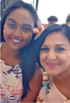  ??  ?? Sharon Mar (right) with the 2019 Vodafone Sugar Festival Queen Christal Kapoor at a Pinktober cancer awareness event in Lautoka.