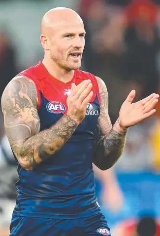  ??  ?? Nathan Jones leaves Melbourne after 302 matches in the red and blue. Picture: Getty