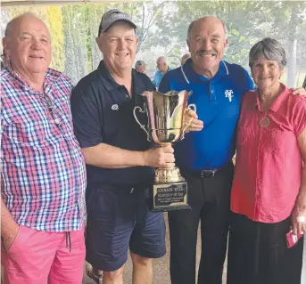  ??  ?? COMING TOGETHER: (From left) Pat Johnson, Andrew O'Brien, Wally Lewis and Cheryl Johnson at the Men of League Foundation Toowoomba region fundraiser.