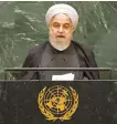  ?? AFP-Yonhap ?? Iranian President Hassan Rouhani speaks during the 74th Session of the General Assembly during the United Nations General Assembly, Wednesday.