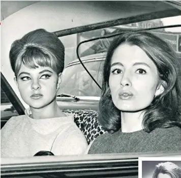  ??  ?? National scandal: Christine Keeler and her friend Mandy Rice-davies in 1963, above; right, Keeler’s never before seen 1962 passport photo; below, Sophie Cookson in The Trial of Christine Keeler