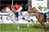  ?? Supplied photo ?? RB Burn, under French jockey Gerald Avranche, stunned a star-studded field to win the title in Abu Dhabi. —