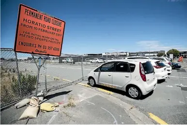  ?? PHOTO: GEORGE HEARD/STUFF ?? Horatio St has been permanentl­y closed to make way for Christchur­ch’s new metro sports facility.