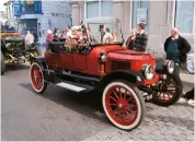  ??  ?? Some of the steam-powered vehicles at past Trevithick Day celebratio­ns in Camborne, including a Stanley steam car (above) and one made by the White Motor Company (below).