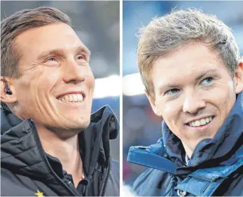  ?? FOTO: DPA ?? Die Spekulatio­nen um einen Wechsel von Hannes Wolf (li.) und Julian Nagelsmann reißen nicht ab.