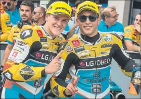  ?? FOTO: MOTOGP.COM ?? Gabri Rodrigo y Juanfran Guevara Doblete del equipo catalán RBA BOE Team