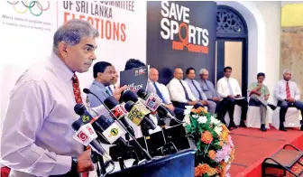  ??  ?? Rohan Fernando and his strong set of supporters launching their campaign with the slogan 'save sports from corruption
