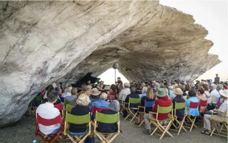  ?? ERIK PETERSON ?? Ensamble Studio’s Domo is an enveloping cavern shaped from tons of reinforced concrete under which concerts take place at the Tippet Rise Art Center.