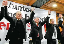  ??  ?? “Juntos haremos historia”, el nombre de la coalición.