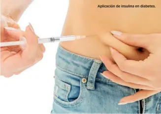  ??  ?? Aplicación de insulina en diabetes.