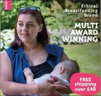  ?? ?? OFFENSIVE? Bshirt’s advert, featuring a baby being breastfed by its mother, which led to a ban by Facebook