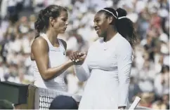  ??  ?? 0 Julia Goerges, left, made Serena Williams work for her victory.