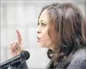  ?? Al Seib Los Angeles Times ?? HOMEOWNERS were “holding on by the fingernail­s,” Kamala Harris says of the foreclosur­e crisis.
