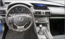  ??  ?? The instrument panel on the IS sedan is very clean with large displays for the driver and for the centre stack touchscree­n.