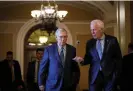  ?? Republican Senator John Cornyn, right, co-sponsored the ‘Civics Secures Democracy Act’. Photograph: Drew Angerer/Getty Images ??