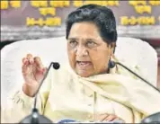  ?? PTI ?? Bahujan Samaj Party supremo Mayawati addresses a press conference in Lucknow on Sunday.