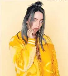  ?? CORTESÍA DE LA ARTISTA ?? Billie Eilish logró fama a los 14 años, con el sencillo ‘Ocean Eyes’.