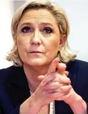  ??  ?? Marine Le Pen est accusée d’avoir utilisé des fonds européens pour verser des salaires à des membres du Front national.