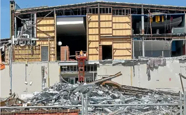  ??  ?? Demolition work at Lower Hutt’s Queensgate mall began in December, resulting in the closure of two nearby roads and a supermarke­t.