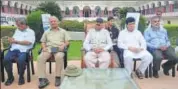  ?? HT ?? Punjab governor VP Singh (third from left) in Jaipur on Friday.