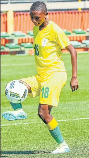  ?? Picture: GALLO IMAGES ?? BATTLE: Banyana Banyana midfielder, Nompumelel­o Nyandeni, is expecting a fierce encounter with Nigeria as the two nations prepare to clash in the African Women’s Cup of Nations semis