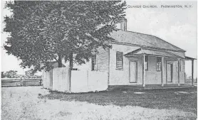  ?? PHOTO PROVIDED BY DONNA HILL-HERENDEEN ?? This is a sketch of how the South Farmington Friends Cemetery chapel once looked.