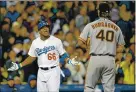  ?? HANS GUTKNECHT – STAFF PHOTOGRAPH­ER ?? While former Dodger Yasiel Puig and ex-giants pitcher Madison Bumgarner didn’t get along, Puig might still be a good free-agent pickup.