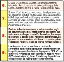  ??  ?? Fabián Cáceres, Pedro Ferreira y Ubaldo Fernández, gerente técnico, presidente y director de Planificac­ión de la ANDE.