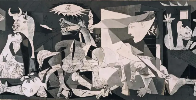  ?? Foto: CSN-Archiv ?? Das monumental­e Wandbild „Guernica“spielte für Picasso eine große Rolle und entspreche­nd auch in der Serie.