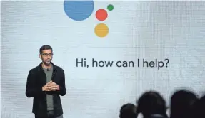  ?? ERIC RISBERG/AP ?? Google CEO Sundar Pichai says the firing of engineer James Damore was not a political decision. He said it’s vital for Google to be inclusive. Damore had written a memo that said men are more inclined to technical advances.