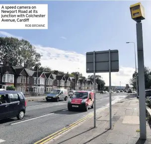  ?? ROB BROWNE ?? A speed camera on Newport Road at its junction with Colchester Avenue, Cardiff