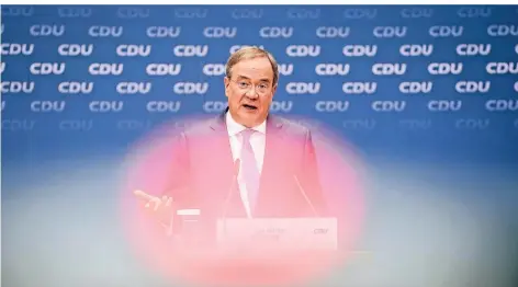  ?? FOTO: KAY NIETFELD/DPA ?? Unionskanz­lerkandida­t Armin Laschet im Berliner Konrad-adenauer-haus.