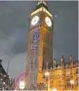  ?? ?? The words, ‘from the river to the sea’, projected onto Elizabeth Tower last week