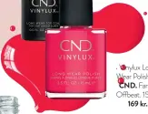  ??  ?? Vinylux Long Wear Polish fra CND. Farge: Offbeat. 15 ml, 169 kr. Mavalas Nail Camouflage Ridge Filler. 10 ml,