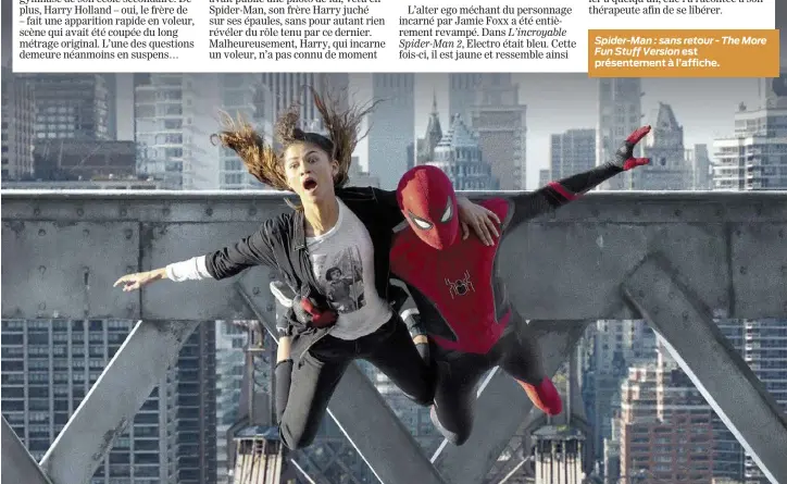  ?? ?? Spider-Man : sans retour - The More Fun Stuff Version est présenteme­nt à l’affiche.