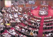  ?? ?? Proceeding­s of Rajya Sabha underway during the winter session of Parliament in New Delhi on Thursday.