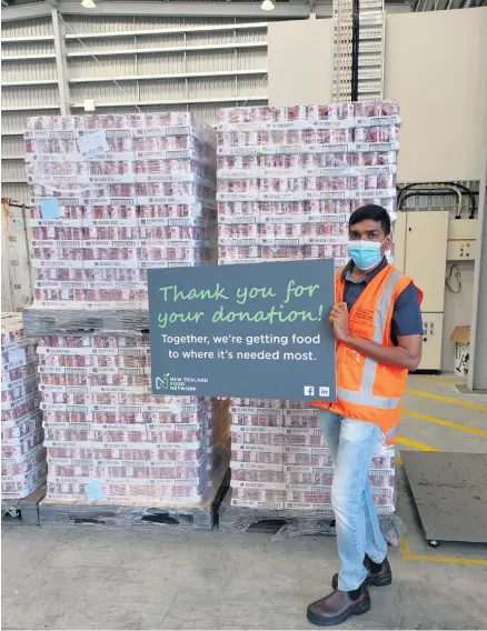  ?? ?? Ramakrishn­a Marn, NZFN AucklandWa­rehouse Supervisor helping ensure bulk product reaches communitie­s in need.